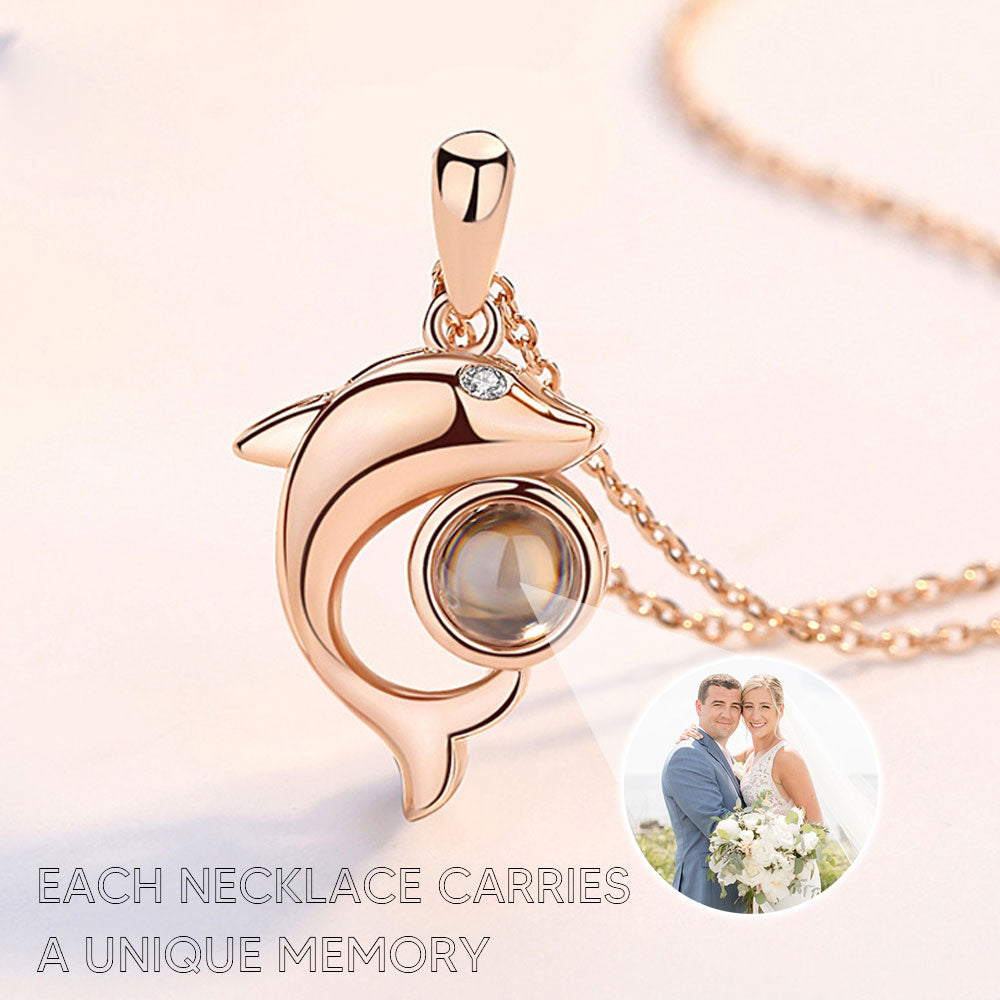 Dolphin Photo Projection Necklace Memorial jewelry gifts for friends