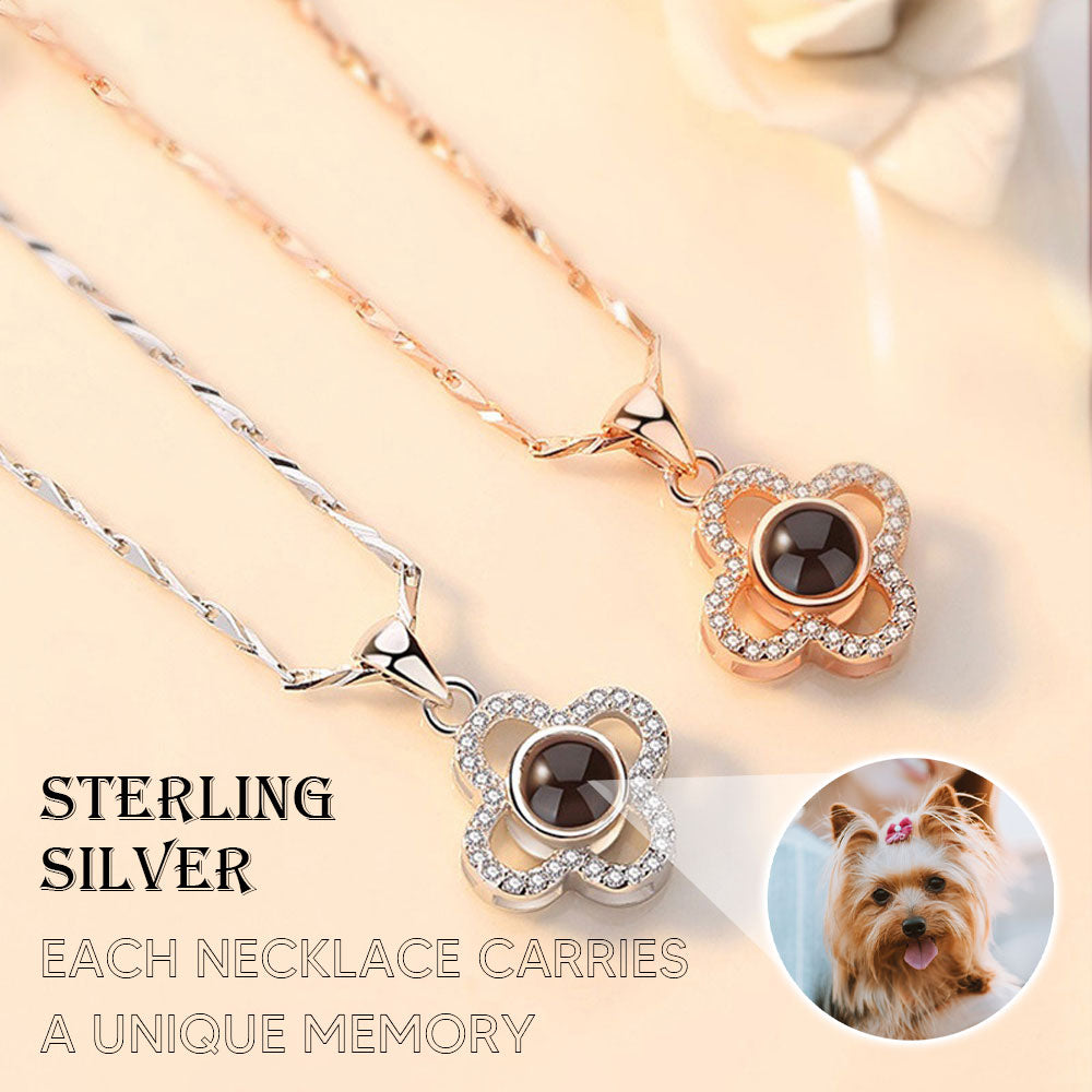 High quality Sterling silver Four-leaf clover projection necklace send girlfriend to friends