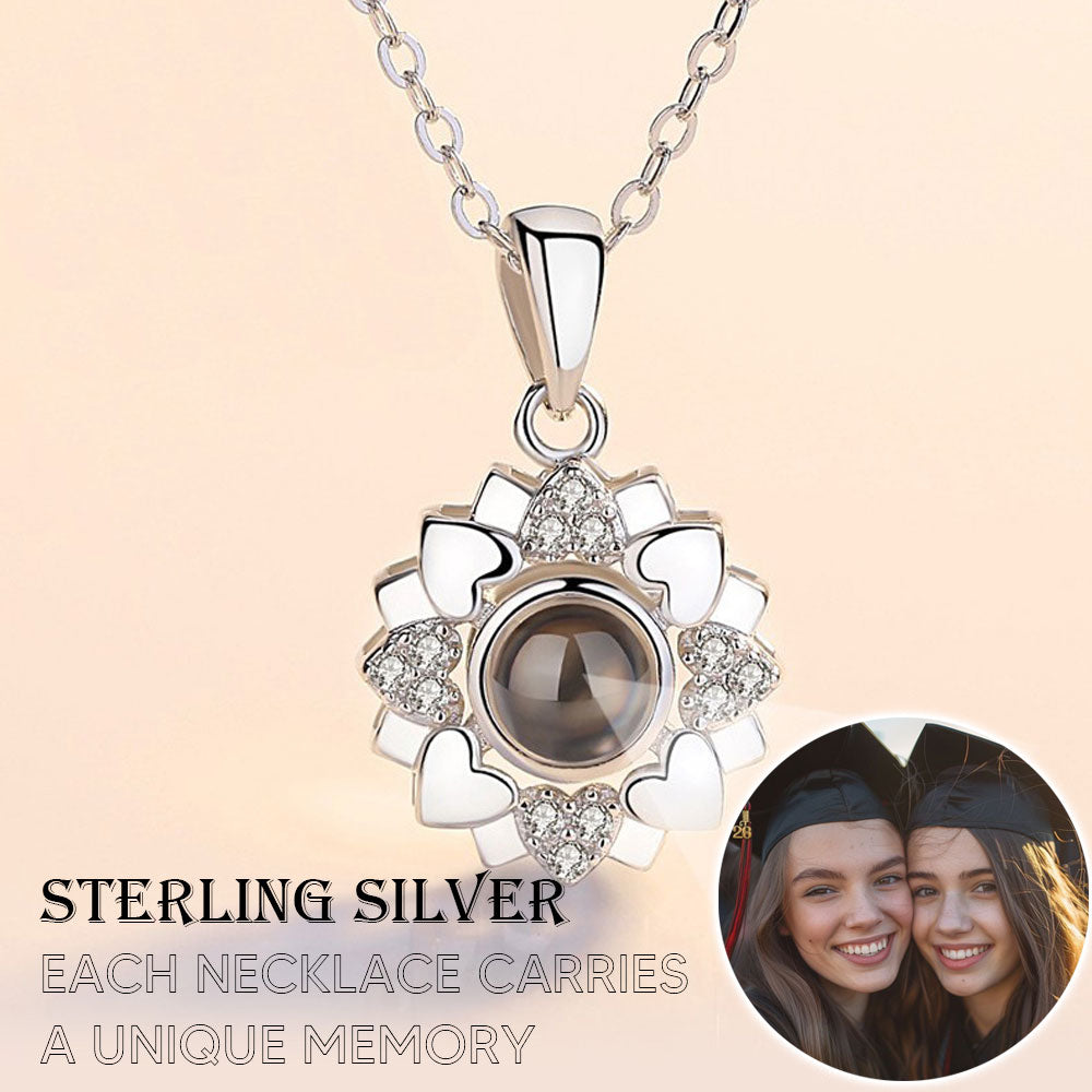 Photo diamond projection necklace angel wings sterling silver projection jewelry