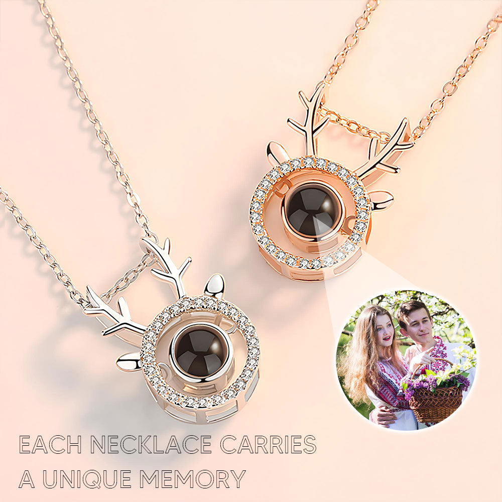 Best Deer projection bead jewelry necklace Sterling silver With gift box for gift giving
