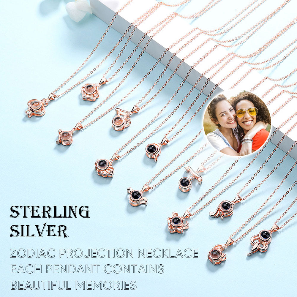 Custom Best Constellation Photo Projection Necklace sterling silver with gift box