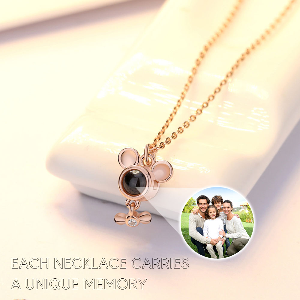 Zodiac Rat Photo Projection Necklace Sterling Silver Birthday Gift with Gift Box