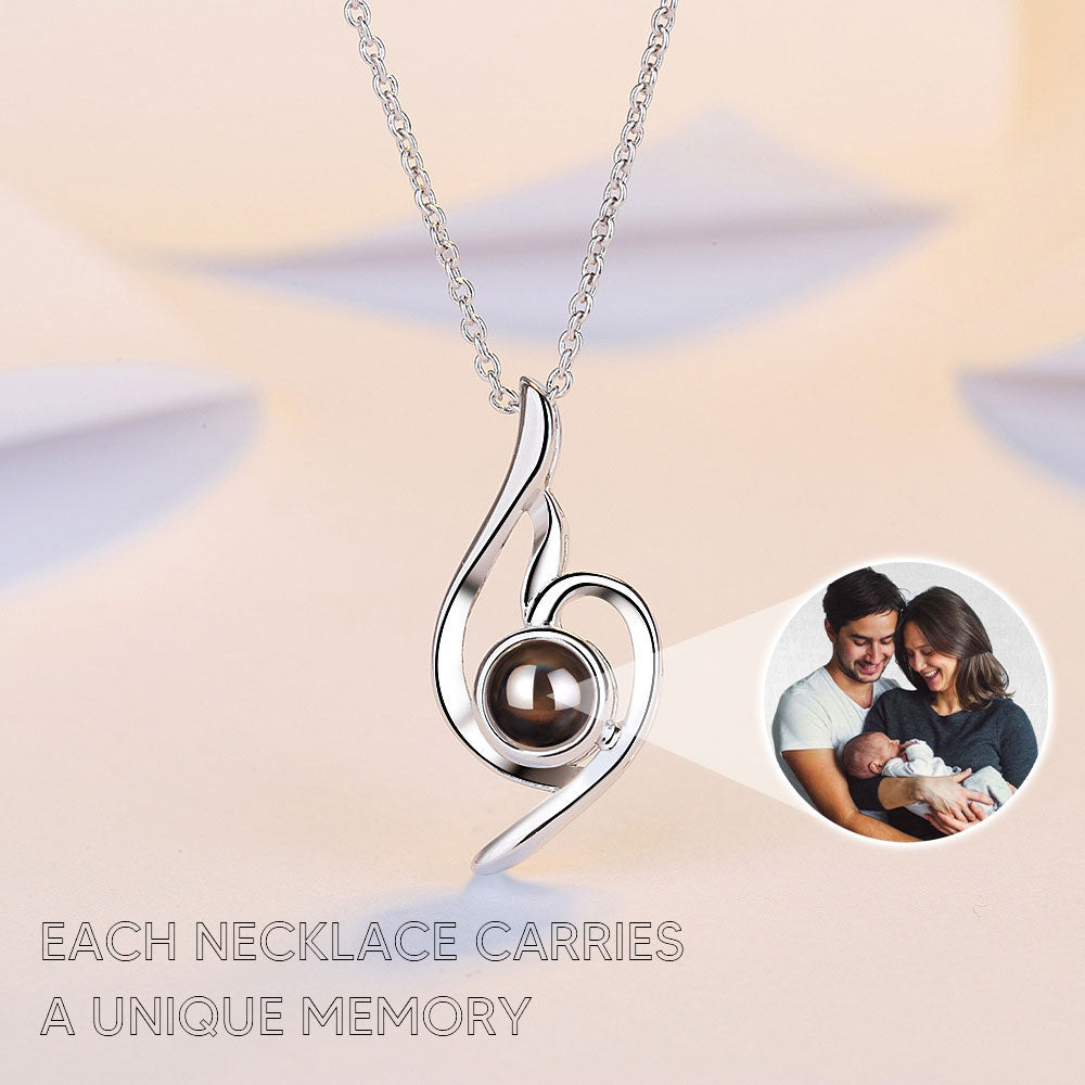 925 silver high quality love projection necklace photo projection i love you