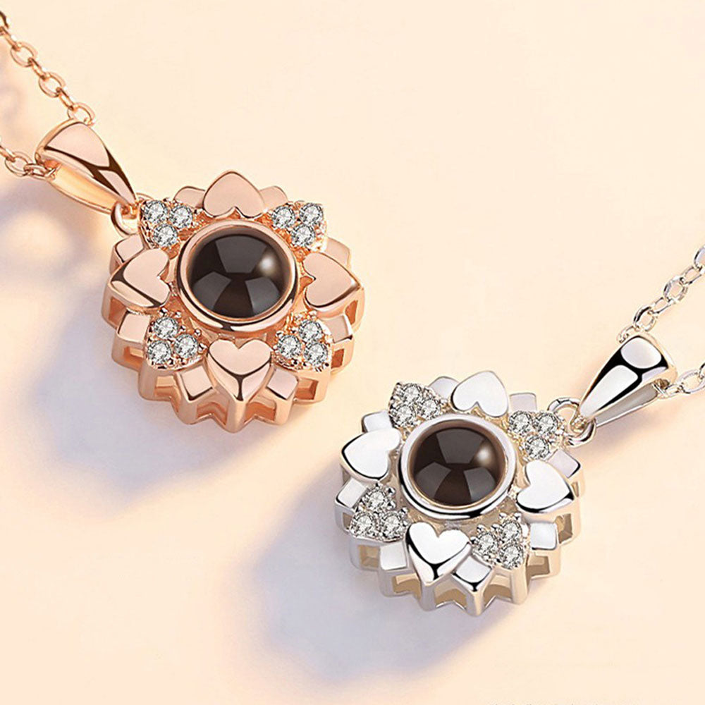 Photo diamond projection necklace angel wings sterling silver projection jewelry