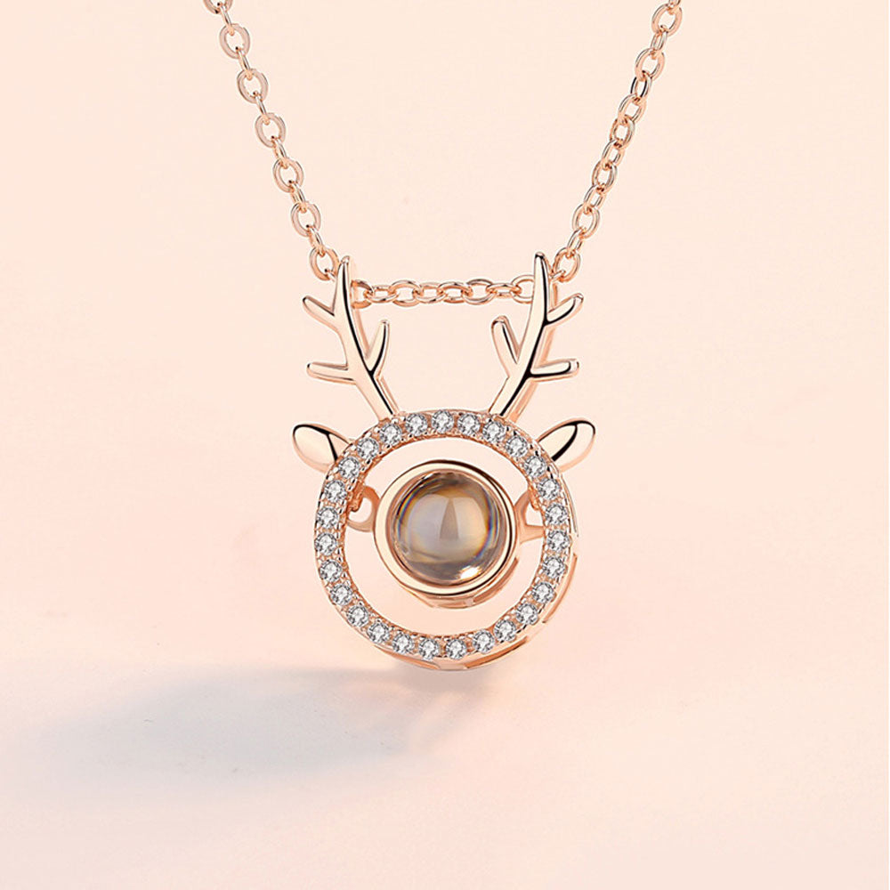 Best Deer projection bead jewelry necklace Sterling silver With gift box for gift giving