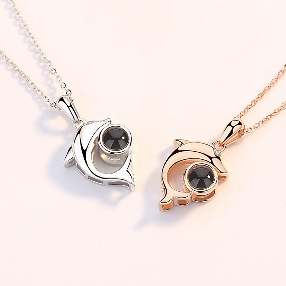 Dolphin Photo Projection Necklace Memorial jewelry gifts for friends