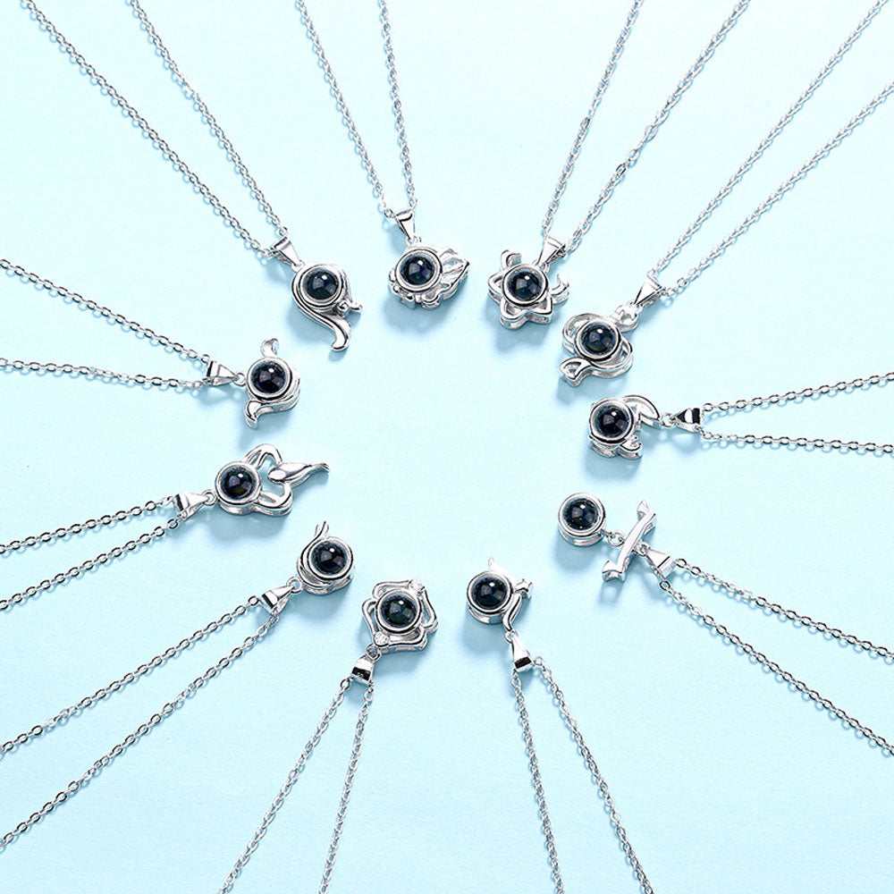 Custom Best Constellation Photo Projection Necklace sterling silver with gift box