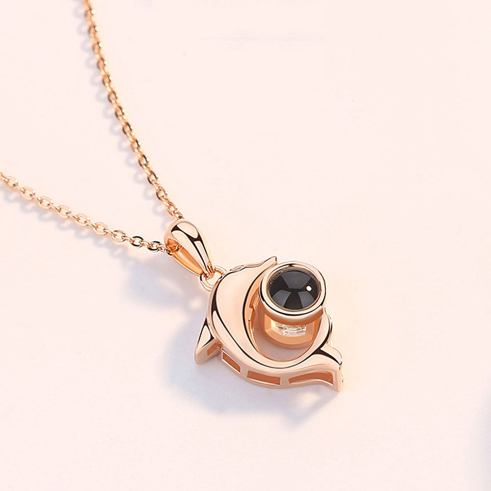 Dolphin Photo Projection Necklace Memorial jewelry gifts for friends
