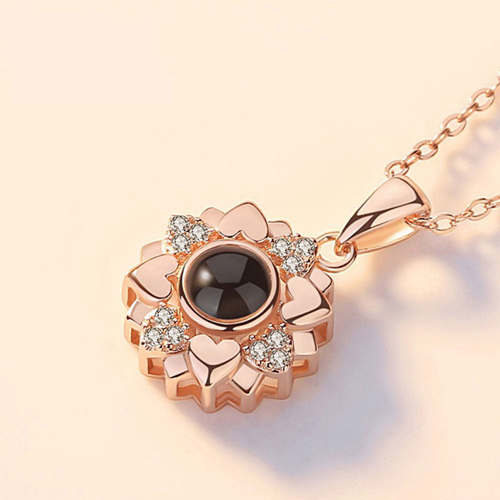 Photo diamond projection necklace angel wings sterling silver projection jewelry