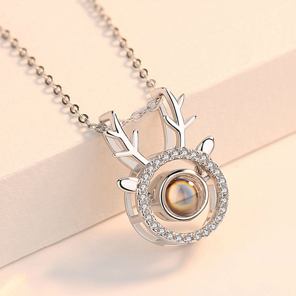 Best Deer projection bead jewelry necklace Sterling silver With gift box for gift giving