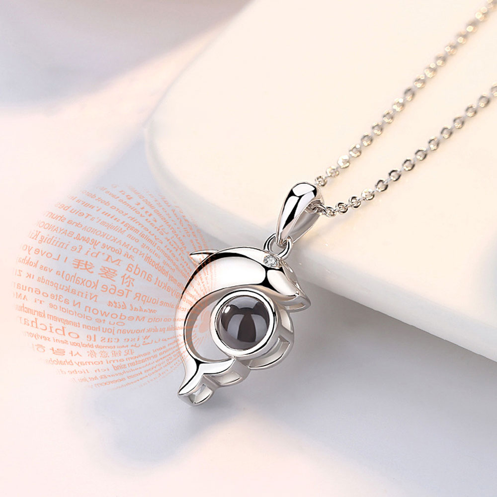 Dolphin Photo Projection Necklace Memorial jewelry gifts for friends