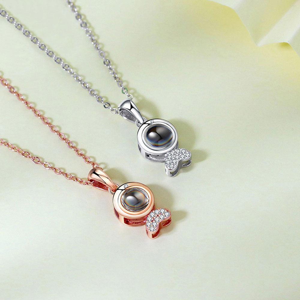 Fish Sterling Silver Photo Projection Necklace custom pet projection necklace