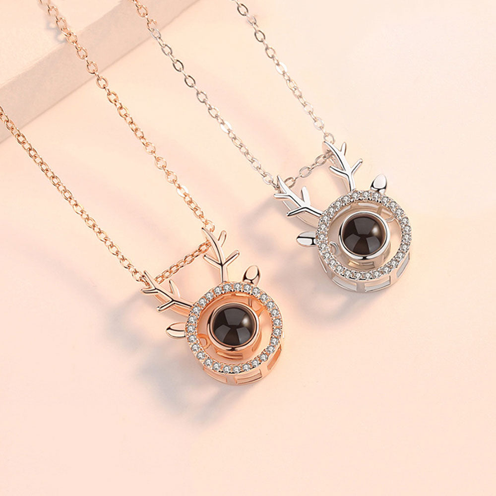 Best Deer projection bead jewelry necklace Sterling silver With gift box for gift giving