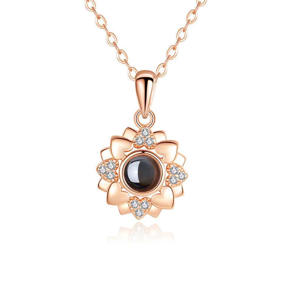 Photo diamond projection necklace angel wings sterling silver projection jewelry