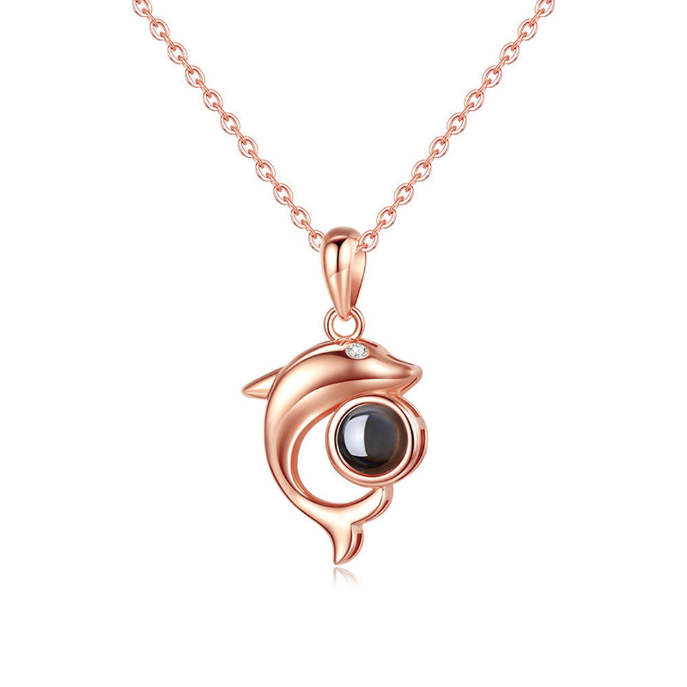 Dolphin Photo Projection Necklace Memorial jewelry gifts for friends