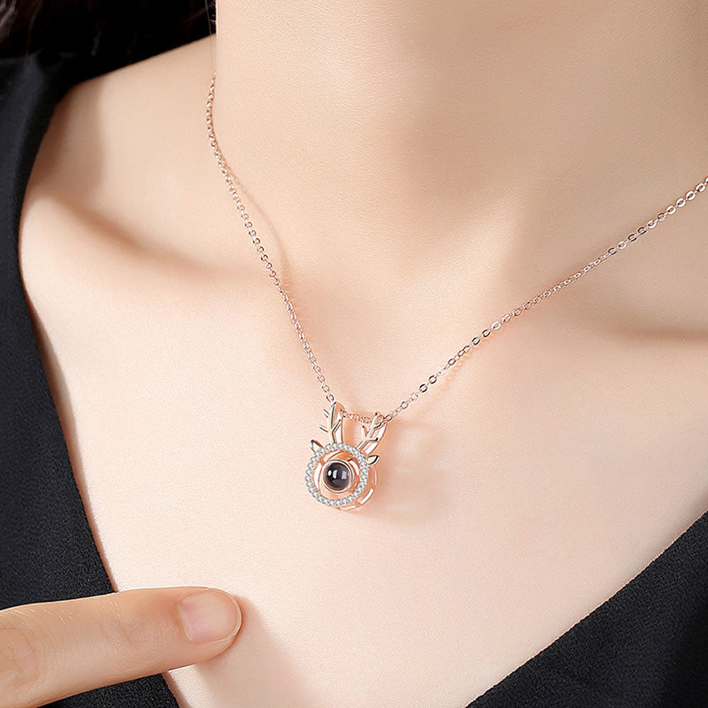 Best Deer projection bead jewelry necklace Sterling silver With gift box for gift giving