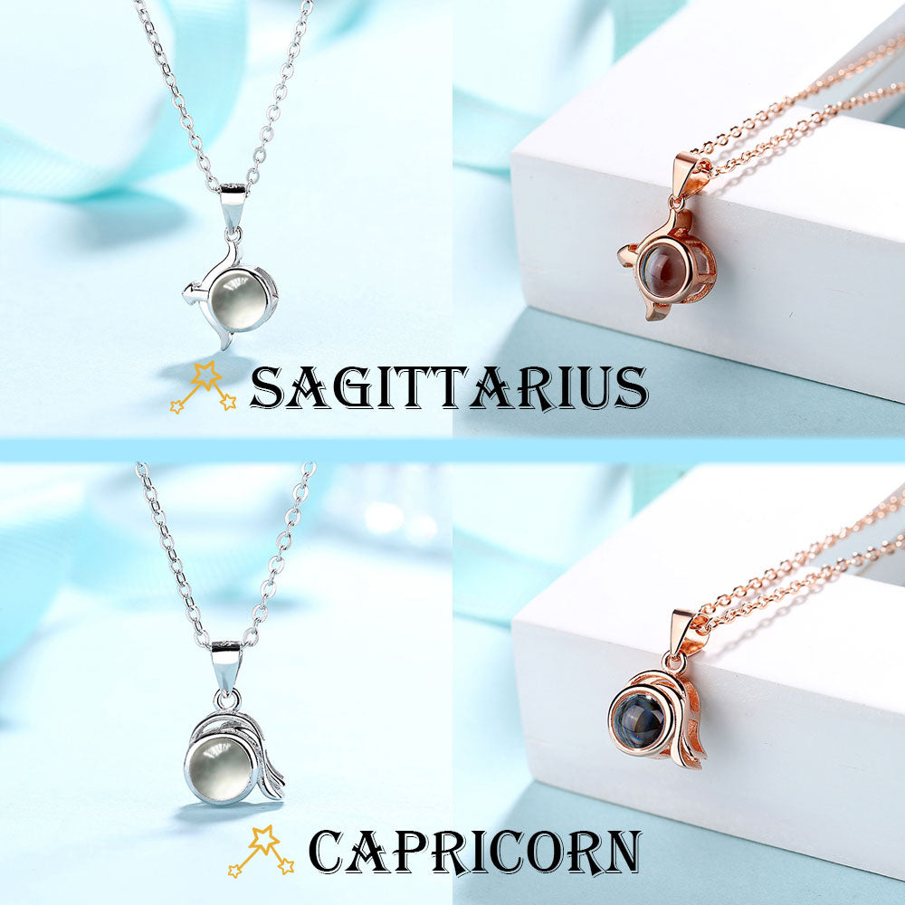 Custom Best Constellation Photo Projection Necklace sterling silver with gift box