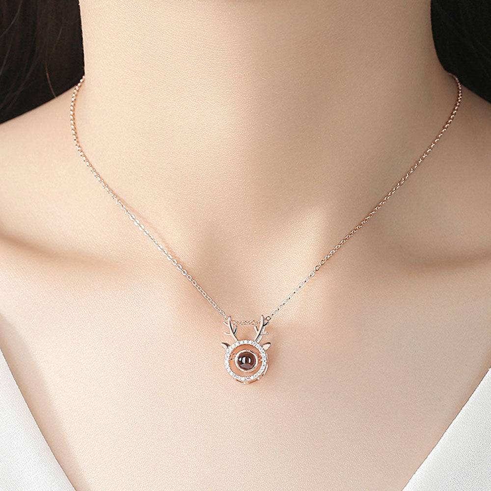 Best Deer projection bead jewelry necklace Sterling silver With gift box for gift giving