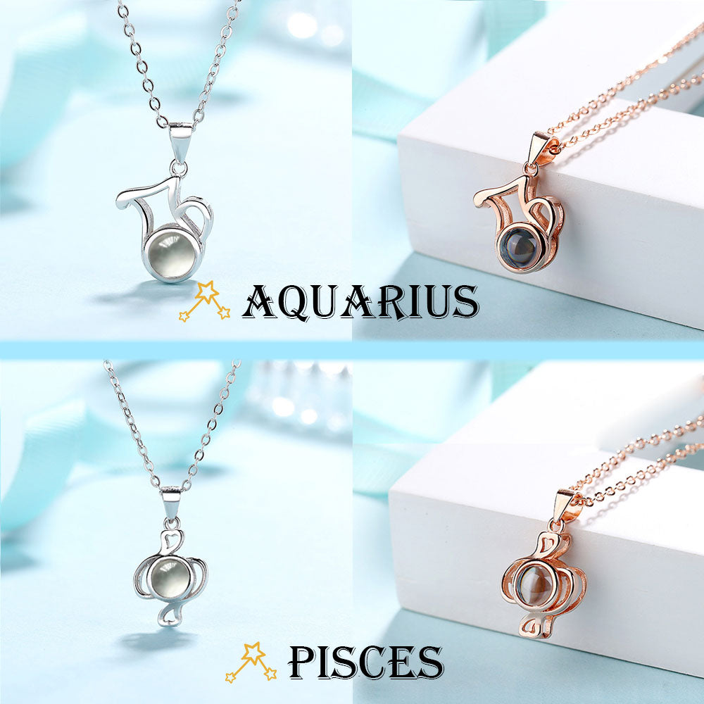 Custom Best Constellation Photo Projection Necklace sterling silver with gift box