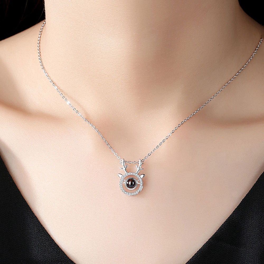 Best Deer projection bead jewelry necklace Sterling silver With gift box for gift giving