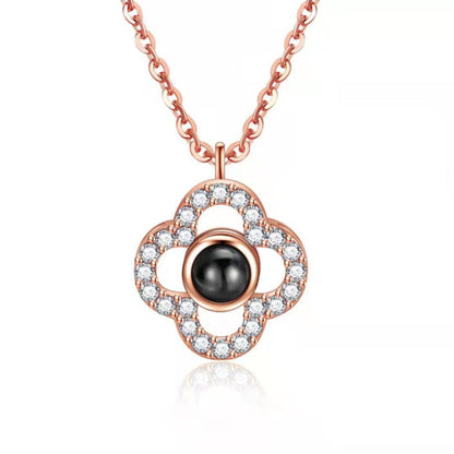 High quality Sterling silver Four-leaf clover projection necklace send girlfriend to friends