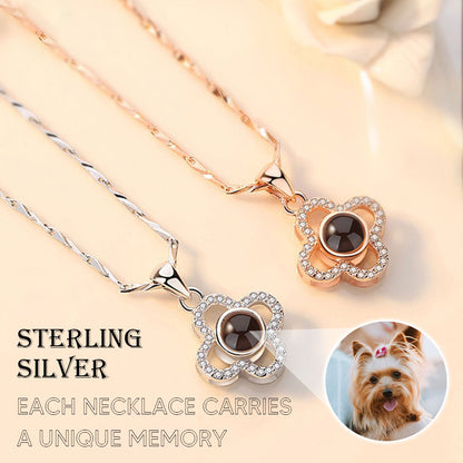 High quality Sterling silver Four-leaf clover projection necklace send girlfriend to friends