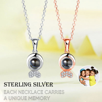 Fish Sterling Silver Photo Projection Necklace custom pet projection necklace