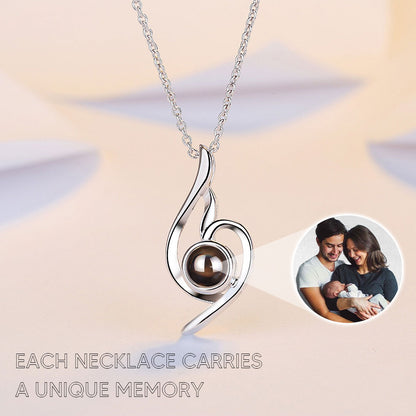 925 silver high quality love projection necklace photo projection i love you
