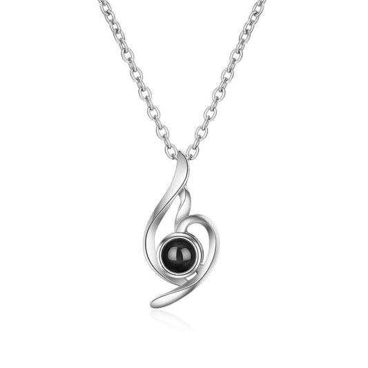 925 silver high quality love projection necklace photo projection i love you