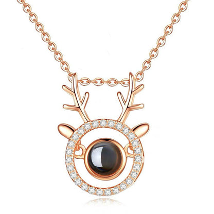Best Deer projection bead jewelry necklace Sterling silver With gift box for gift giving