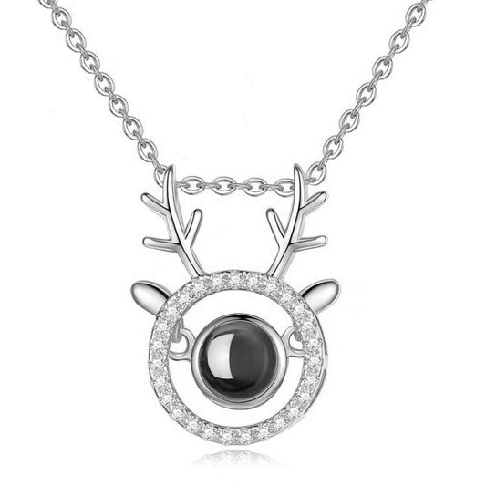 Best Deer projection bead jewelry necklace Sterling silver With gift box for gift giving