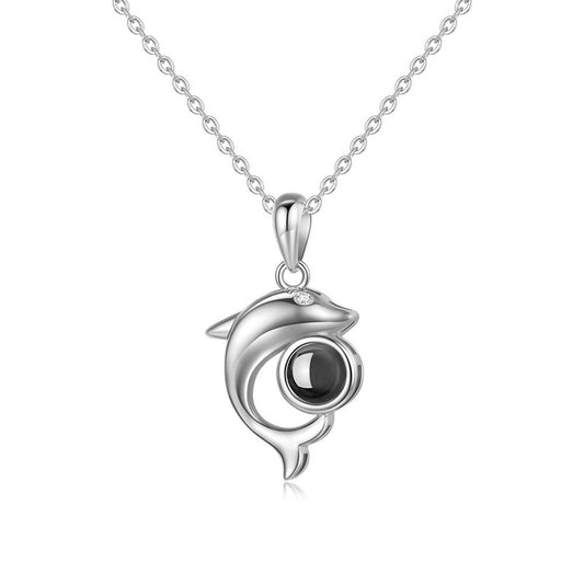Dolphin Photo Projection Necklace Memorial jewelry gifts for friends