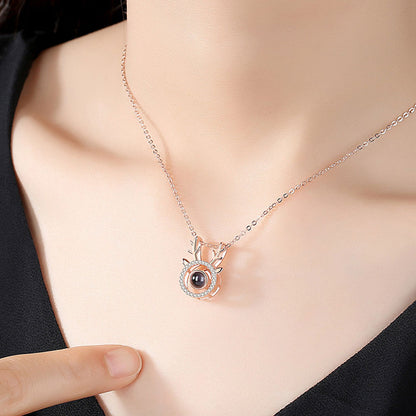 Best Deer projection bead jewelry necklace Sterling silver With gift box for gift giving