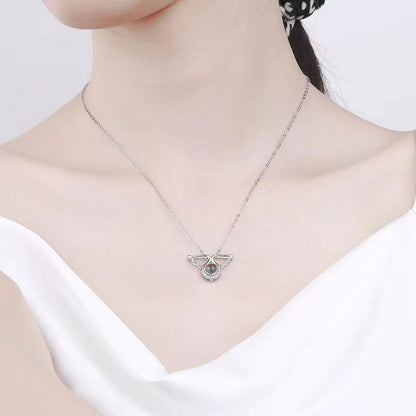 Angel Wings Photo Projection Necklace Sterling Silver Gift for Mom Girlfriend Friend