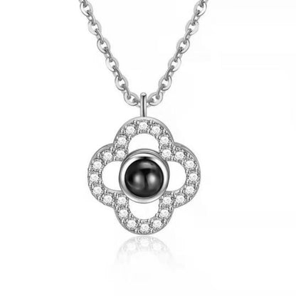 High quality Sterling silver Four-leaf clover projection necklace send girlfriend to friends